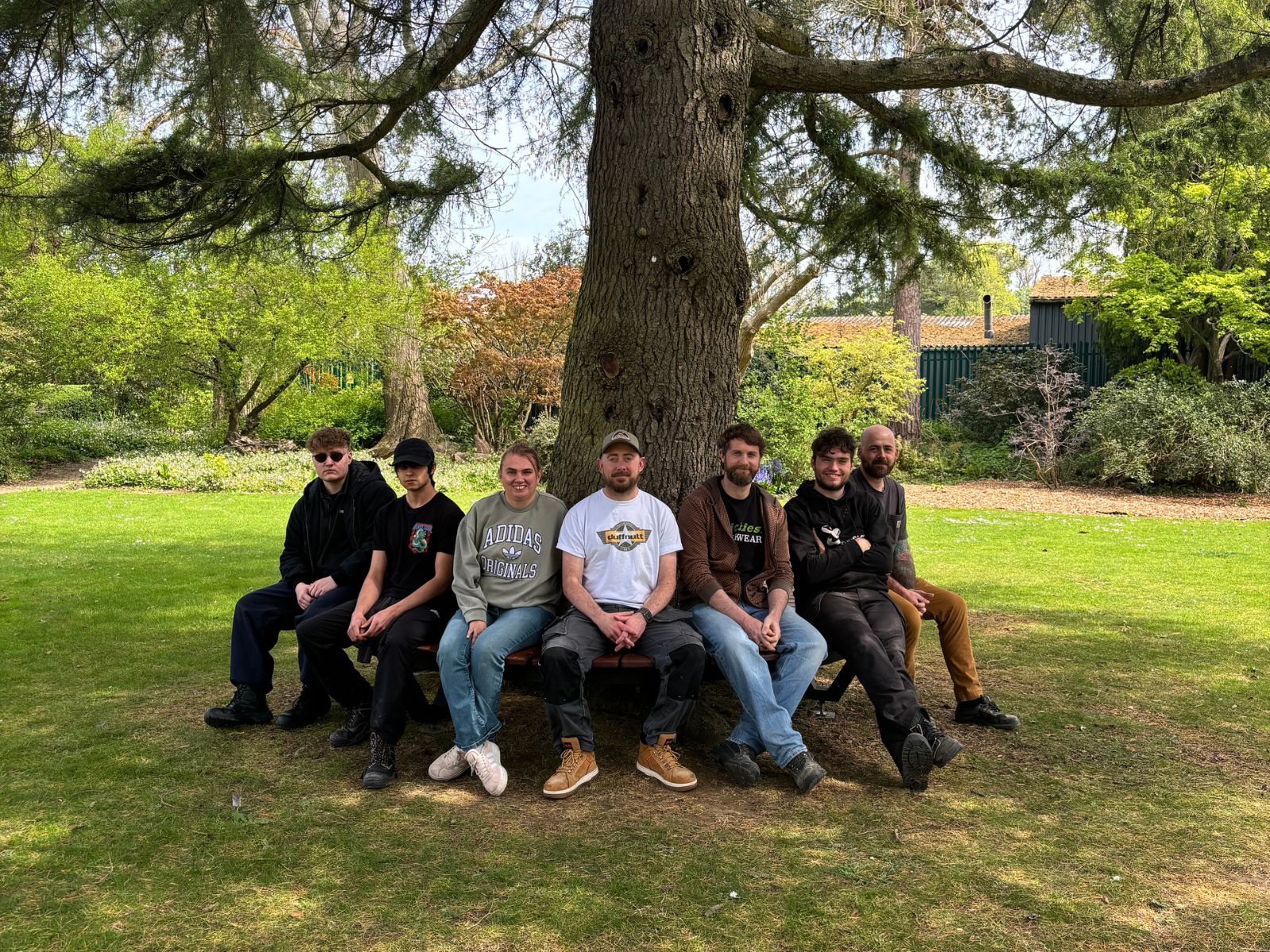 Brinsbury students sat on the bench