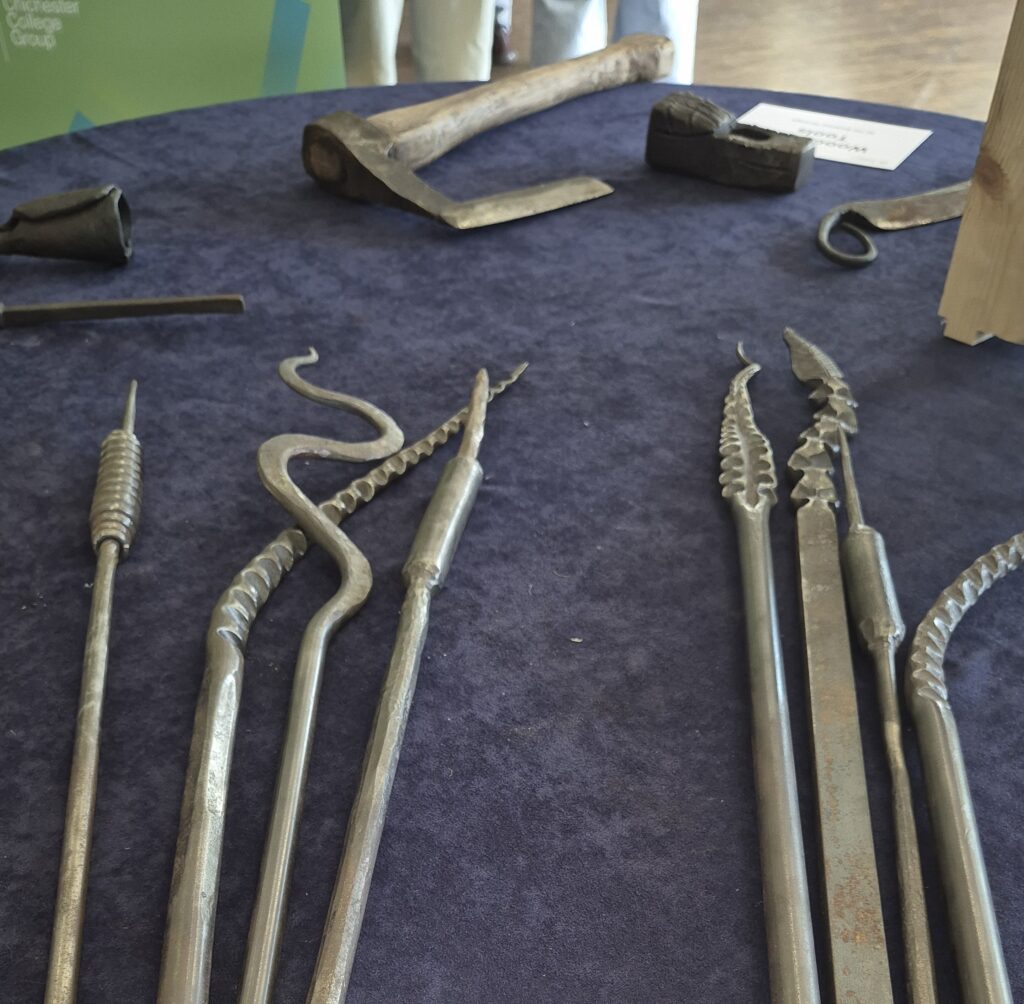 Brinsbury College inaugural craft showcase featuring joinery, blacksmithing and woodmachining students