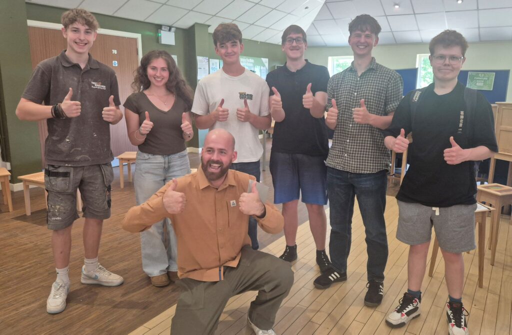 Brinsbury College inaugural craft showcase featuring joinery, blacksmithing and woodmachining students
