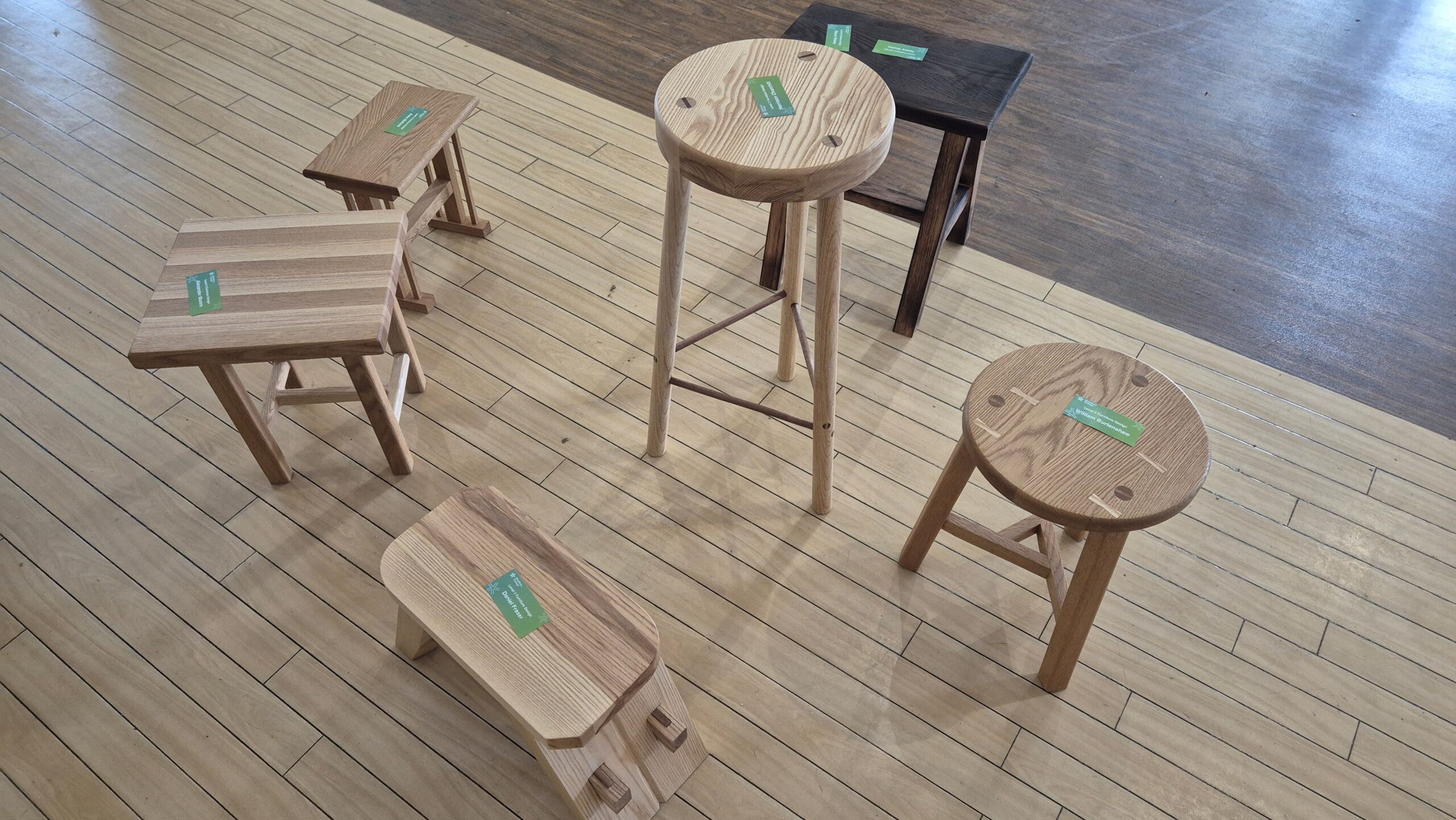 Brinsbury College inaugural craft showcase featuring joinery, blacksmithing and woodmachining students